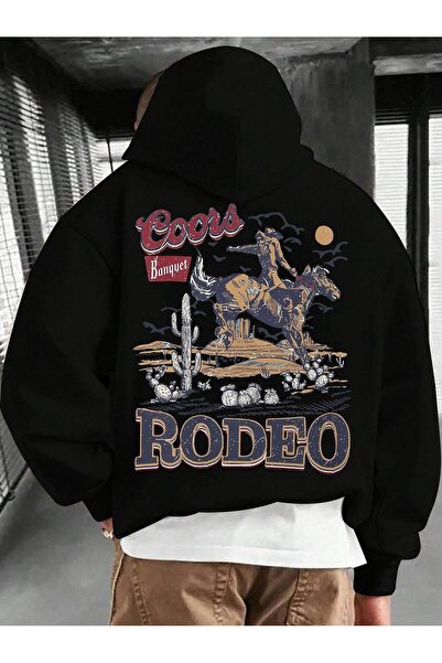 OVER HEAD Muška kaubojska rodeo majica sa kapuljačom Štampano sa tri niti, ve...