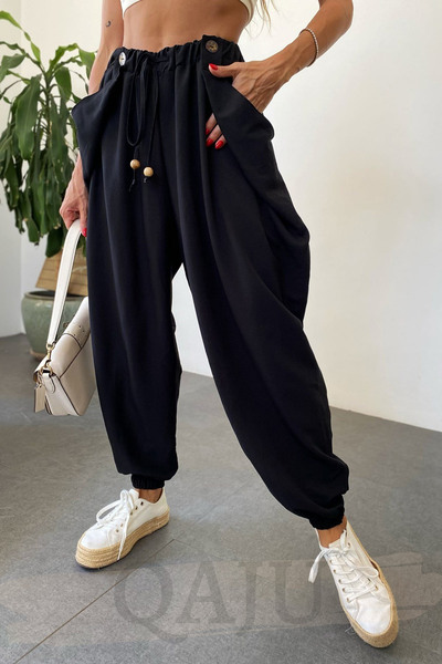 Qaju Black Ethnic Design Women's Shalwar