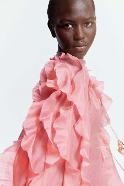 H&M Long-sleeved ruffled dress