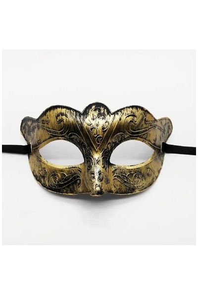 andela Gold Color Tumbled Prom Mask – Venetian Style Party Mask