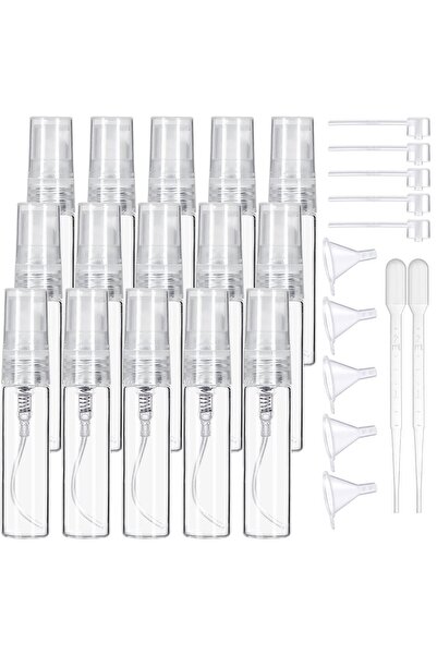 Home Zone 15 زجاجة رذاذ فارغة مع 5 قمع و5 موزعات و2 قطارة للزيوت العطرية العطرية (5 مل)