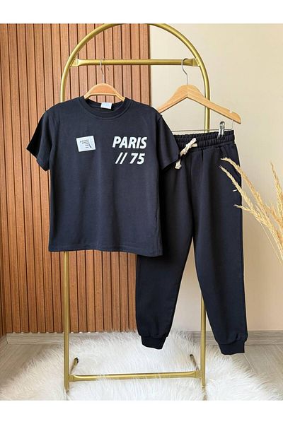 KidsSel New Season Paris // 75 Printed Cotton Boys' Bottom Set