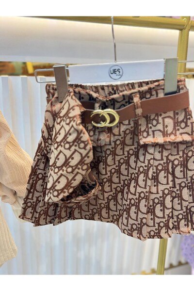 ŞAPKAKİDS Дівчача сукня з рукавами-балонами, поясом і капелюхом