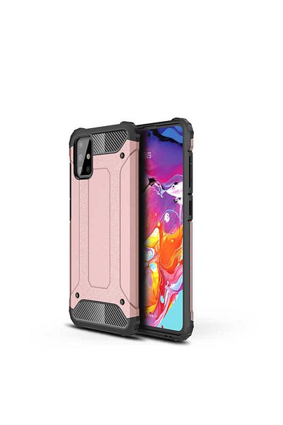 HTstore Galaxy Compatible A71 Case Zore Crash Silicone Cover-Rose Gold