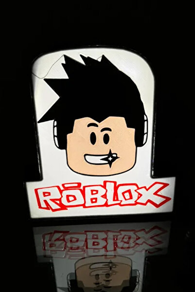 Genel Markalar Roblox temalı şık gece lambası, beyaz renk, çocuk odası dekora...
