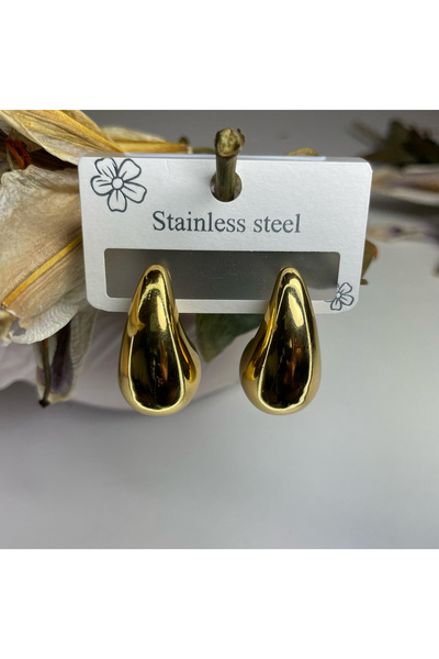 SWEATEE 316L Colorfast Eye Tear Drop Steel Earrings