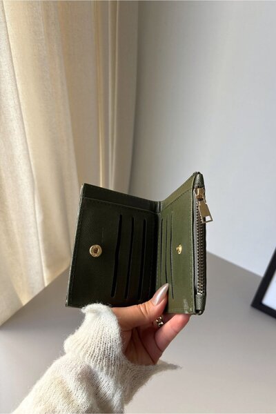 Yuka Atelier Amy Embossed Knitted Detailed Medium Size Faux Leather Wallet