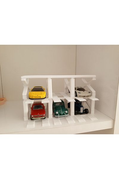 ABS 1:64 Scale Toy Car Garage with 6 Vehicles Capacity