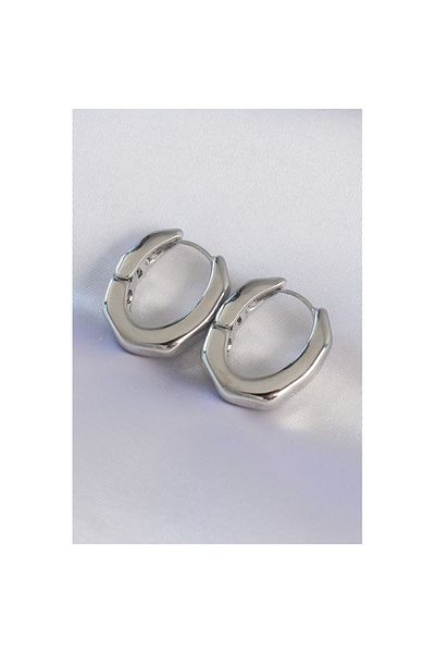 Skygo Brass Silver Color Thick Bone Model Earrings - Tj-Bkp8981