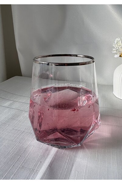 Şahika Kristal cama atılan imza 6’lı Valeria Platin Su Bardağı Seti