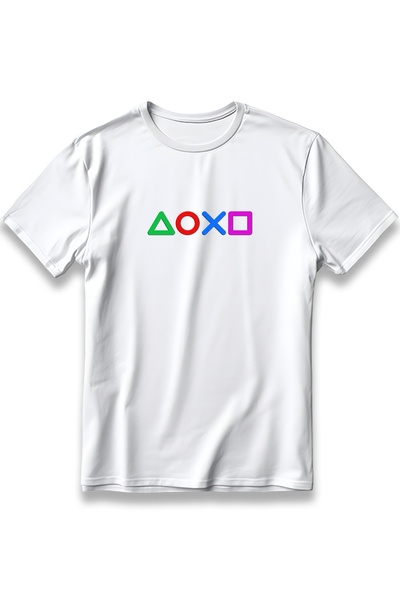 EZG Business Unisex Oversize T-shirt με σχέδιο χειριστηρίων παιχνιδιών PS, κα...