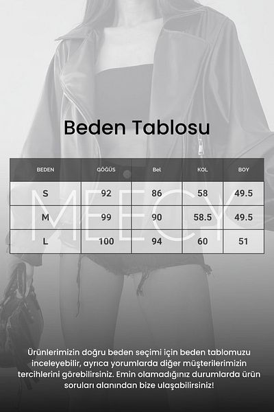 MEECY Műbőr széles ujjú bomber dzseki