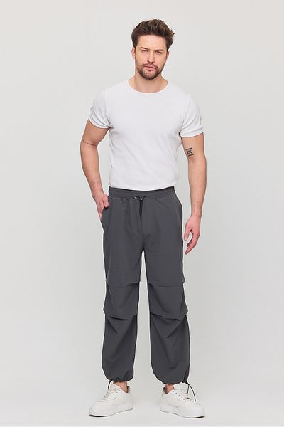 YXC Trend Maker Men's Summer Fabric Baggy Adjustable Leg Elastic Waist Parachute Pants