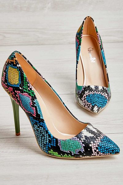 Bambi Multicolored Women's Classic Heeled Shoes K01596177007