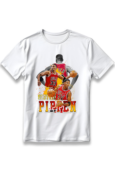 EZG Business Unisex Oversize T-Shirt Scottie Pippen T-Shirt με 100% βαμβάκι κ...