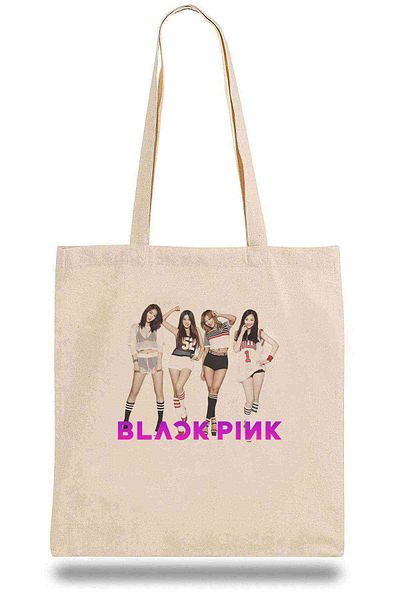 Tshirthane K Pop Korean Music Group Tote Bag Black Pink