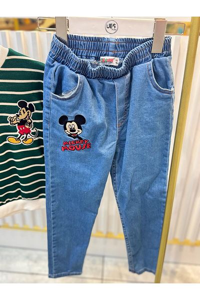 ŞAPKAKİDS Boy's Mickey Embroidery Detail Bluz and Jeans Pant Suit