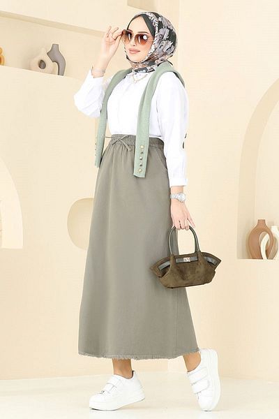 katalya Gabardine Tasseled Skirt - Çağla 110Pgs1067