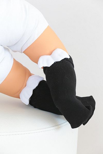 Daymod ANGEL BABY KNEE BOTTOM SOCKS BLACK