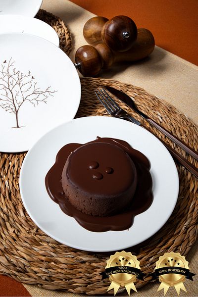 Heda Porselen Tree of Life Set of 6 Porcelain Cake Plates