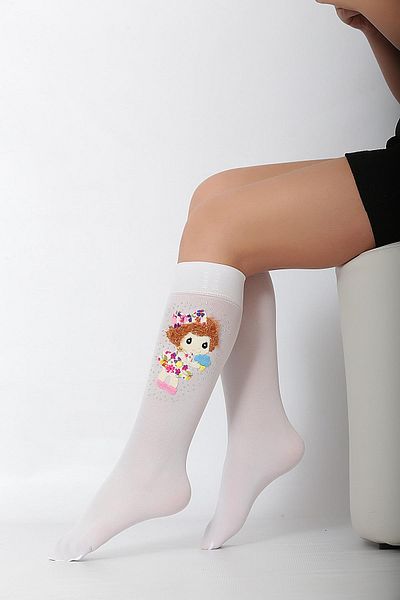 Daymod Ayben AksMicro Kids Knee Socks White