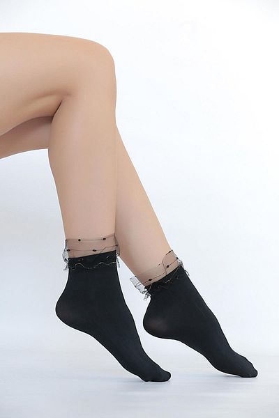 Daymod Tulle Mycro 6 Socket Socks - Black