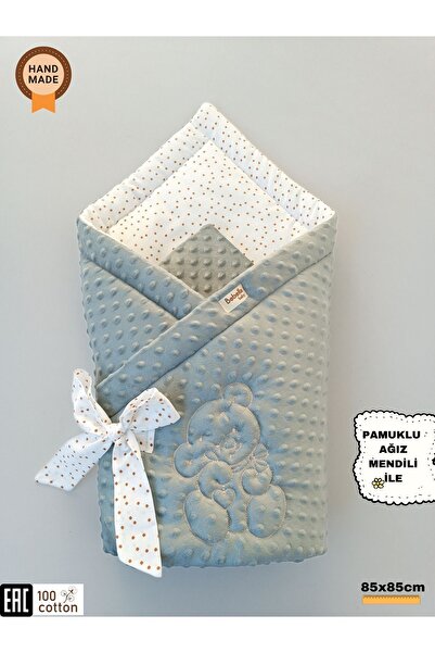 Bebella Nohut Baby Blanket & Blanket Bear Embroidered Hospital Release Newborn Blanket / Cloth