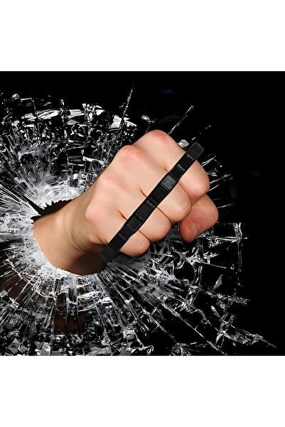 Yelajoy 2PCS Four Finger Protective Gear Toy,with Strap Rope,Multifunctional Camping First Aid Tool,Black