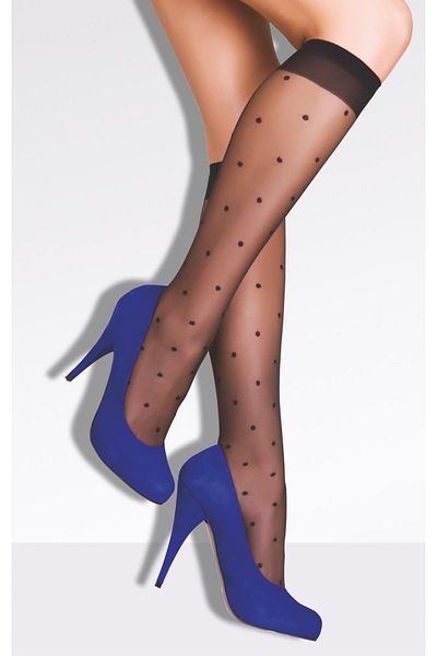 Daymod Point Polka Dot Patterned Thin Knee Socks