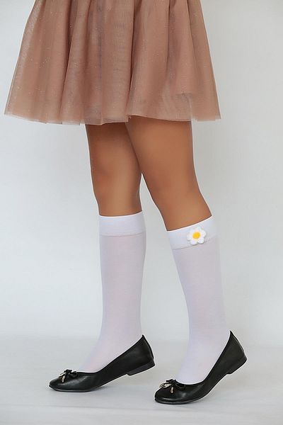 Daymod Λευκές Παιδικές Κάλτσες Γόνατου Daisy Model