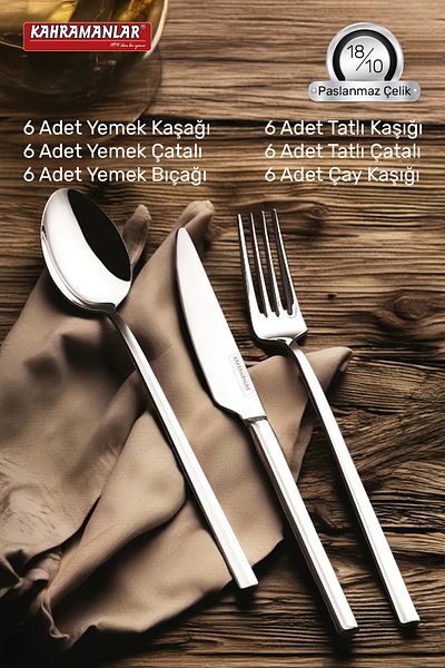 Kahramanlar Gözde 36 Piece Fork Spoon Knife Set