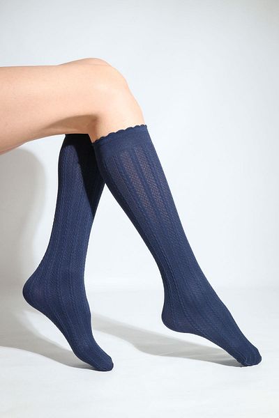 Daymod Original Women's Knee High Socks Navy Blue