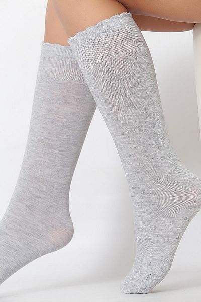 Daymod Soft Viscose Children's Knee Socks Grey-melange
