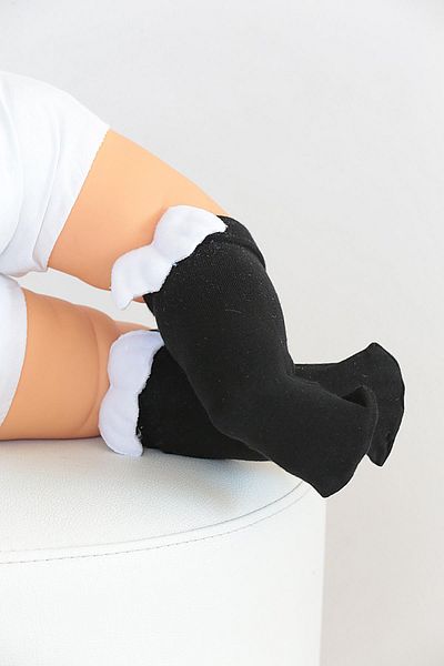 Daymod ANGEL BABY KNEE BOTTOM SOCKS BLACK
