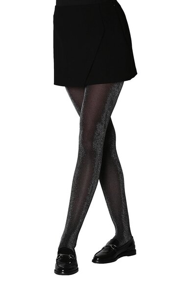 Daymod Sun Simli Mikro Külotlu Çorap Siyah-gümüş