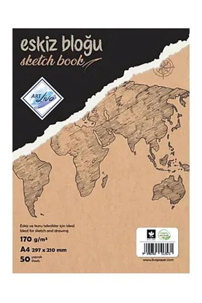 art liva Sketch and Drawing Notebook A4 170Gr 50 Sheets