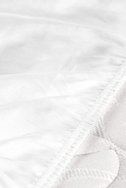 Madame Coco Ciel Double 100% Cotton Satin Fitted Sheet - White