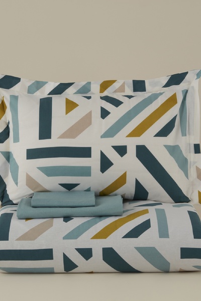 Karaca Home Morgan Green Bedding Set - 100% Cotton, Double