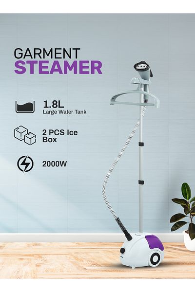 Geepas Garment Steamer, 2000W Vertical Steamer | Dual Steam Levels | 1.5L Large Water Tank |