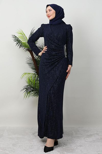 GİYZAMİLA Φόρεμα με μπλέ Navy Tuğçe Hijab