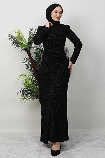 GİYZAMİLA Μαύρο Τούγκε Φόρεμα Hijab