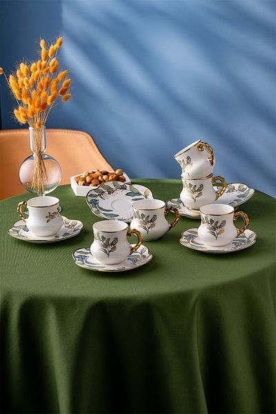 İSTANBUL PORSELEN Istanbul Porcelain Riva Coffee Cup Set for 6 People