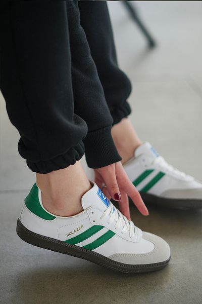 SOLAZER Pantofi de damă alb verde - pantofi sport casual 031