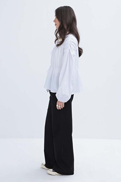 ALLDAY White Gathered Buttoned Shirt