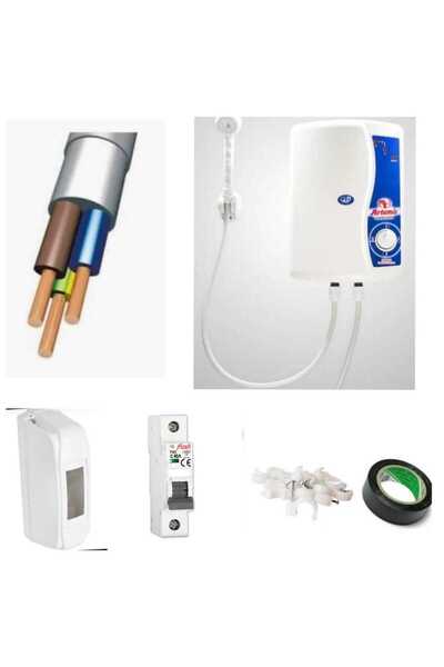 ARTEMİS Artemis 9000 W Şofben Yüksek Isı 4mt Kablolu Tam Takım Set