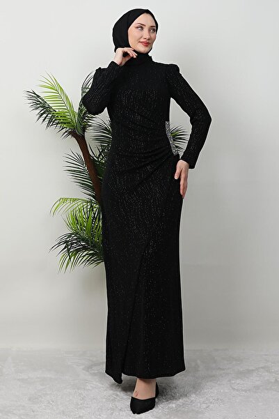 GİYZAMİLA Μαύρο Τούγκε Φόρεμα Hijab