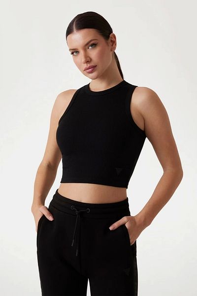 Guess Knit Tops Women's Black Crop V3Gp19K8Rt2-Jblk