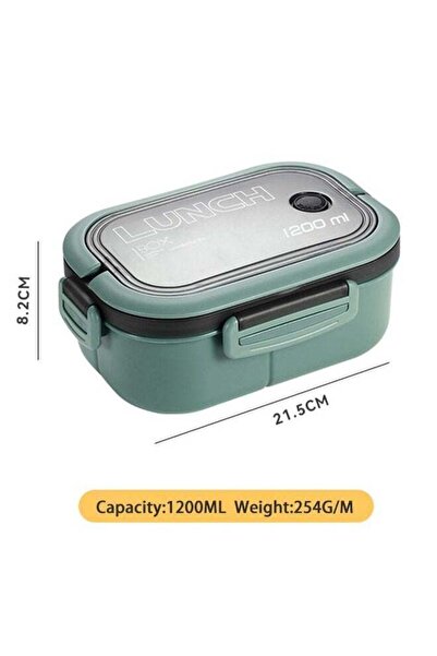 COOYA Portable Sealed Lunch Box, Proof, 2-layer Children's Mesh Lunch Box with Fork, Spoon, Leak