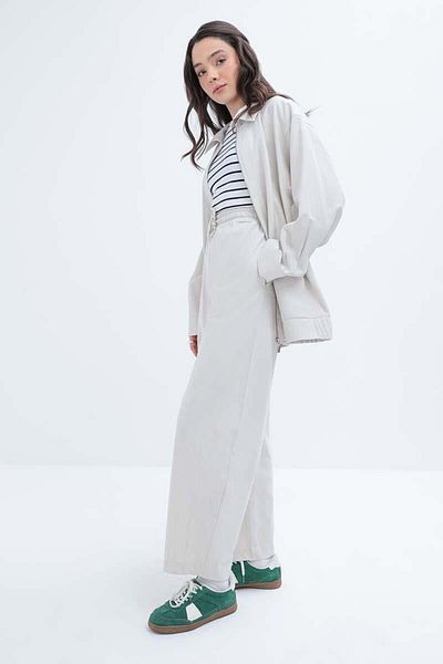 ALLDAY Stone-Waisted Elastic Slouchy Trousers