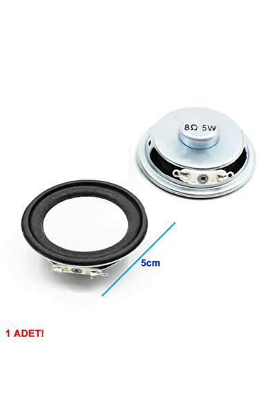 Genel Markalar Mini 5cm 8 Ohm 5W Hoparlör Yuvarlak Speaker  50mm 5 Watt Ses M...